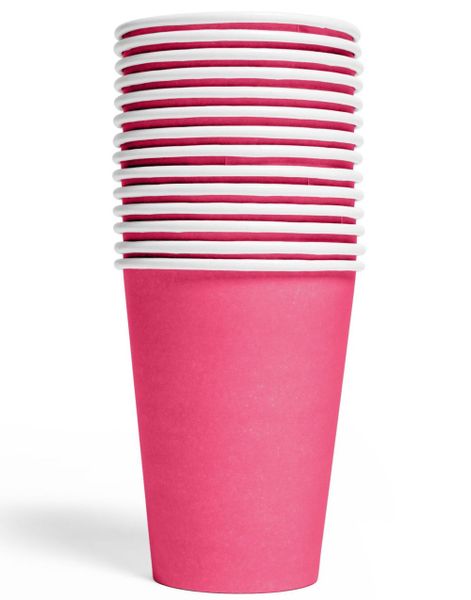 14 stk Hot Pink Pappkrus 210 ml