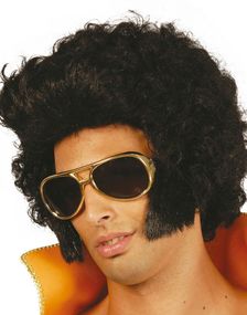 Svart Elvis Inspirert Parykk