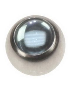 Stålkule med Lys Blå Perle Stein - 6 mm Kule til 1,6 mm Stang