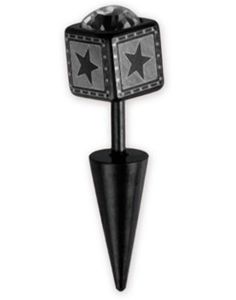 Star with Spike - Svart Fake Piercing
