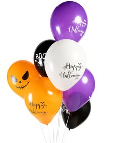8 stk 30 cm Forskjellig Fargede Ballonger med Halloween-motiv
