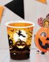 6 stk Orange Pappkopper med Gresskar, Heks og Andre Halloween Motiver 355 ml