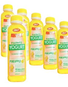 1801872000_120 stk OKF Farm's Yogurt Pineapple - Drikkeyoghurt med Ananassmak - Hel Eske 20x350 ml (Korea)