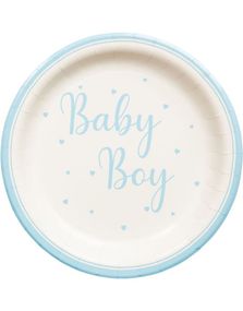 8 stk Baby Boy Papptallerkener 23 cm