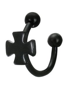 Ridderkors - 1.2 x 10 mm Svart Øyenbrynspiercing