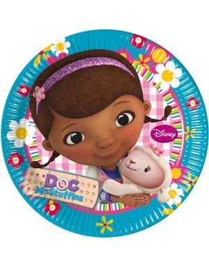 8 stk Papptallerkener 23 cm - Doc McStuffins