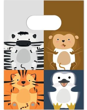 4 stk Dyrevenn Godteposer i Papir 16x22 cm