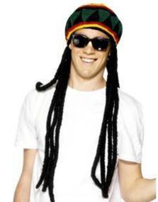 Rasta Man Parykk med Lue