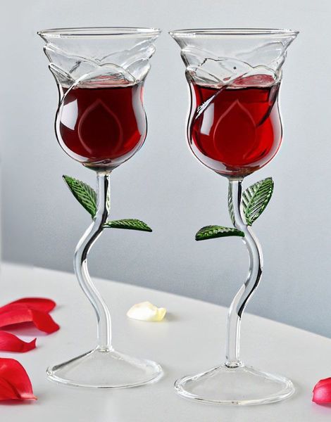 2 stk Roseformede Glass