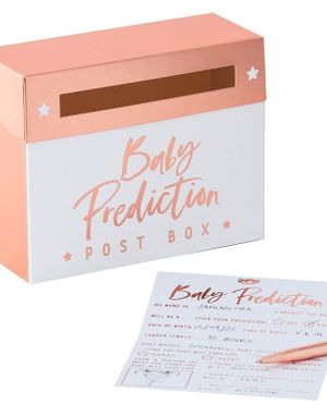 Babyshower Gjettelek med 20 Kort og Kasse - Twinkle