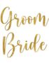 "Bride" og "Groom" Klistremerker i Gull