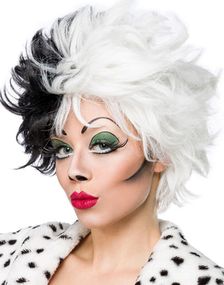 Diva Cruella - Svart og Hvit Parykk