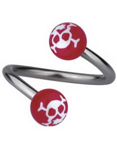 Øyenbrynspiercing med Dødninghoder - Lilla/Hvit - 1.2 x 10 mm