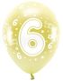 6 Tall - 6 stk Lys Metallisk Gull Tallballonger 33 cm - ECO Ballonger