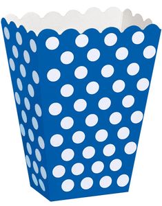 8 stk Polka Dots Beger i Royal Blå og Hvit
