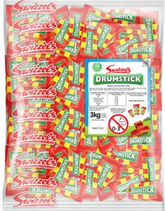 3 kg Swizzels Drumstick Lollies - STOR Pose med Kjærligheter ca 250 stk