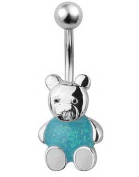 Teddybear Navlepiercing - Blå