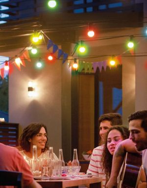 Lyslenke med 10 Fargede Pærer 4,5 meter