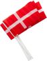 6 stk Danske Håndflagg på Pinne 14x21 cm