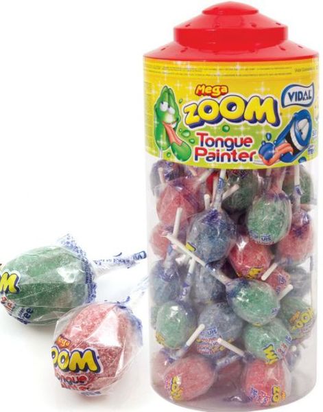 50 stk Vidal Zoom Tongue Painter - Assortert Stor Kjærlighet på Pinne - Hel Eske