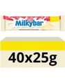 40 stk Nestle Milkybar White - Hvite Sjokoladeplater - Hel Eske 1 kg