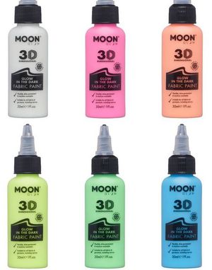 VELG BLANT 8 FARGER - Glow in the Dark 3D Tekstilmaling 30 ml