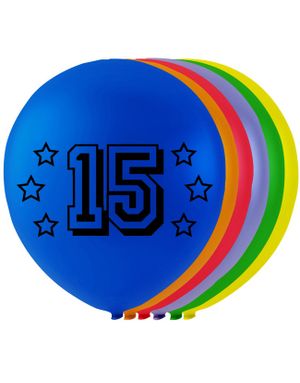 15 tall - 8 stk Flerfargede Ballonger 26 cm