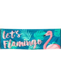 Stort Posterflagg Banner 220x74 cm - Flamingo Gold
