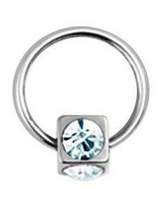 Terning m/Hvite Stener BCR Piercing