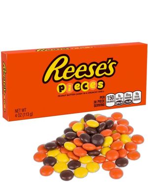 Reese’s Pieces - Crunchy Godtebiter med Peanøttsmørfyll - Theatre Box 113 gram (USA Import)