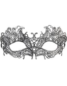 Sølvfarget Øyemaske med Heklet Filigree Mønster