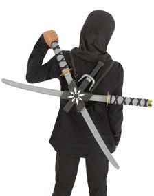 Ninja Ryggsekk med 2 stk Sverd og 2 stk Sai