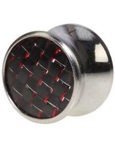 Carbon Fiber - Rød Piercing Plugg