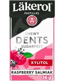 Läkerol Dents Strawberry Mint / Sukkerfrie Pastiller med Lakrissmak 36 gram