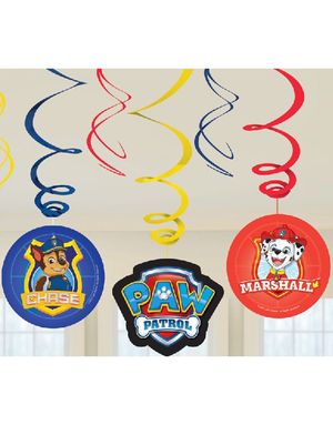 6 stk Hengende Dekorasjoner med Pappmotiver - Paw Patrol