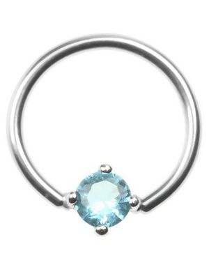 BCR Piercing med Lys Blå Sten