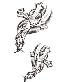 Shrouded Rosary - 2 stk Tatoveringer (Fake Tattoo)