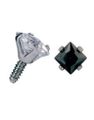 Dermal Anchor Kule med Firkantet Svart Sten - Strl 3 mm kule med 1,2 mm gjenger