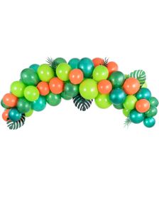 Grønn og Orange Ballong Buesett 2 Meter - 61 Deler