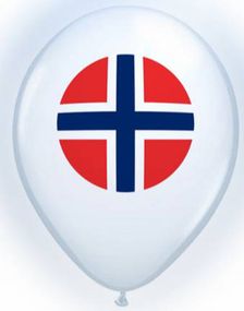 4 stk 23 cm Norge Latexballonger med LED-Lys 