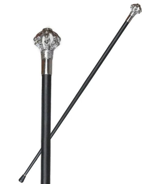 Svart Stokk i Metall med Krone - 93 cm - Høy Kvalitet