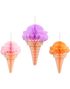 3 stk Pastellfarget Iskrem Honeycomb 20-30 cm