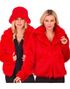 Rød Plysjakke til Dame