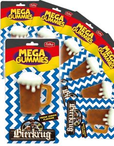 11 stk Mega Gummies German Beer - Vingummi Ølglass med Fersk Sitronsmak - Hel Eske 1,32 kg