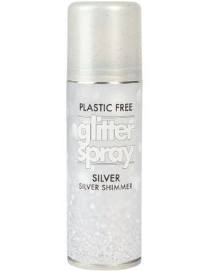 Sølvfarget Glitterspray til Hår 100 ml