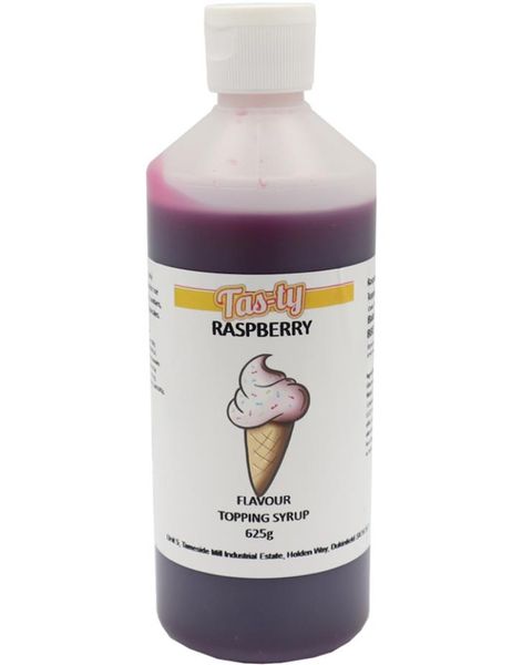 Tas-ty Raspberry Topping Sauce - Dessert Sirup/Saus med Bringebærsmak 625 gram