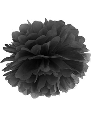 Svart Pom Pom 25 cm