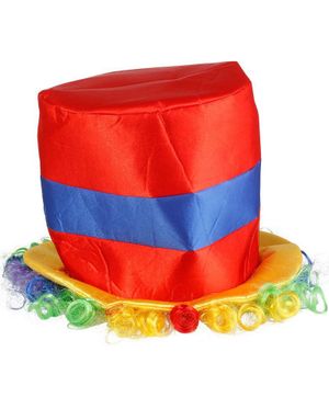 Fargerik Klovnehatt med Regnbuefarget Hår