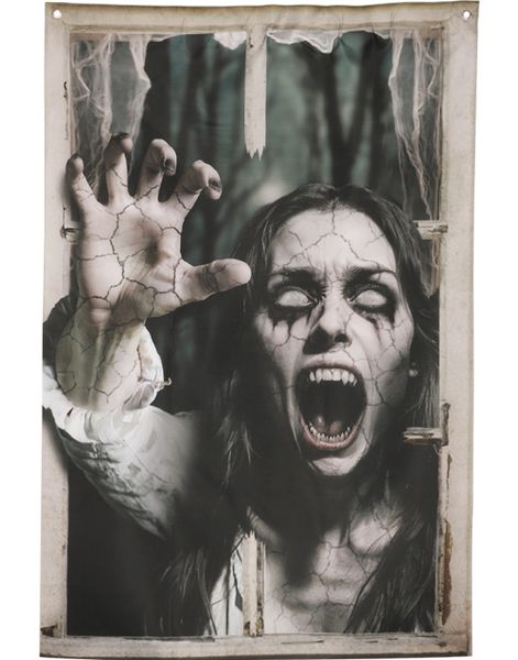 Skummel Dame Vindusdekorasjon - 80x120 cm