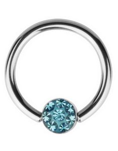 BCR Piercing with Sprakling Turquoise Stone